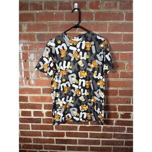 JapanLA 2016 Rilakkuma Alphabet Black Colorway Shirt USA Made AOP Adult Small